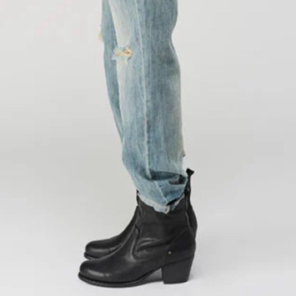 rag & bone Shoes - Rag & Bone Mercer II Black Heeled Motorcycle Boot 40
